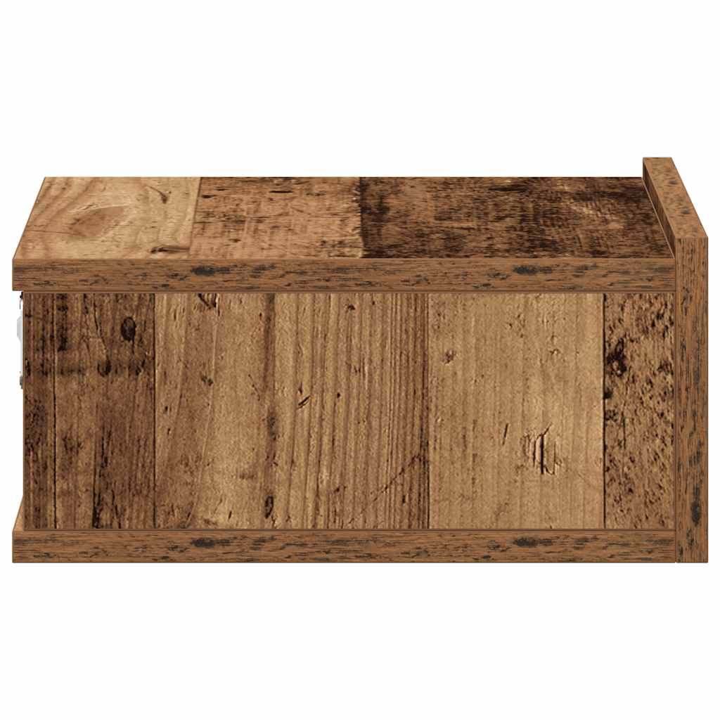 Flytende nattbord 2 stk gammelt tre 40x32x15 cm konstruert tre vidaXL
