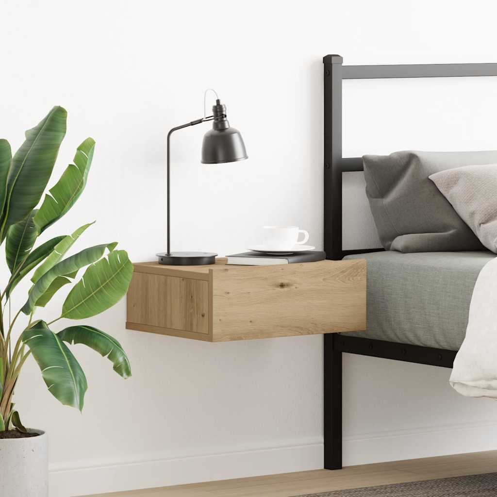 Flytende nattbord artisan eik 40x32x15 cm konstruert tre