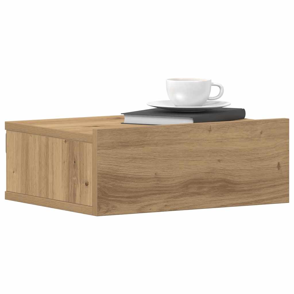 Flytende nattbord 2 stk artisan eik 40x32x15 cm konstruert tre vidaXL