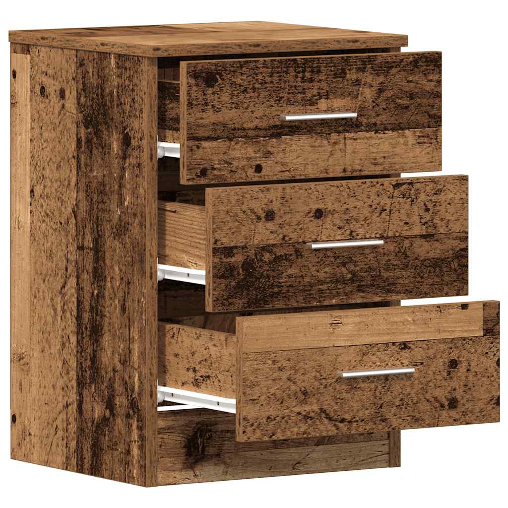 Nattbord 2 stk gammelt tre 38x35x55 cm konstruert tre