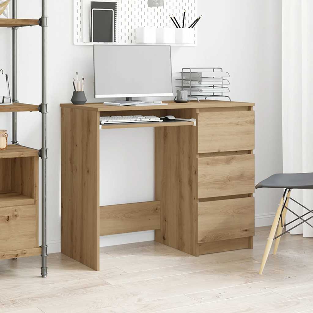 Skrivebord artisan eik 90x45x76 cm konstruert tre