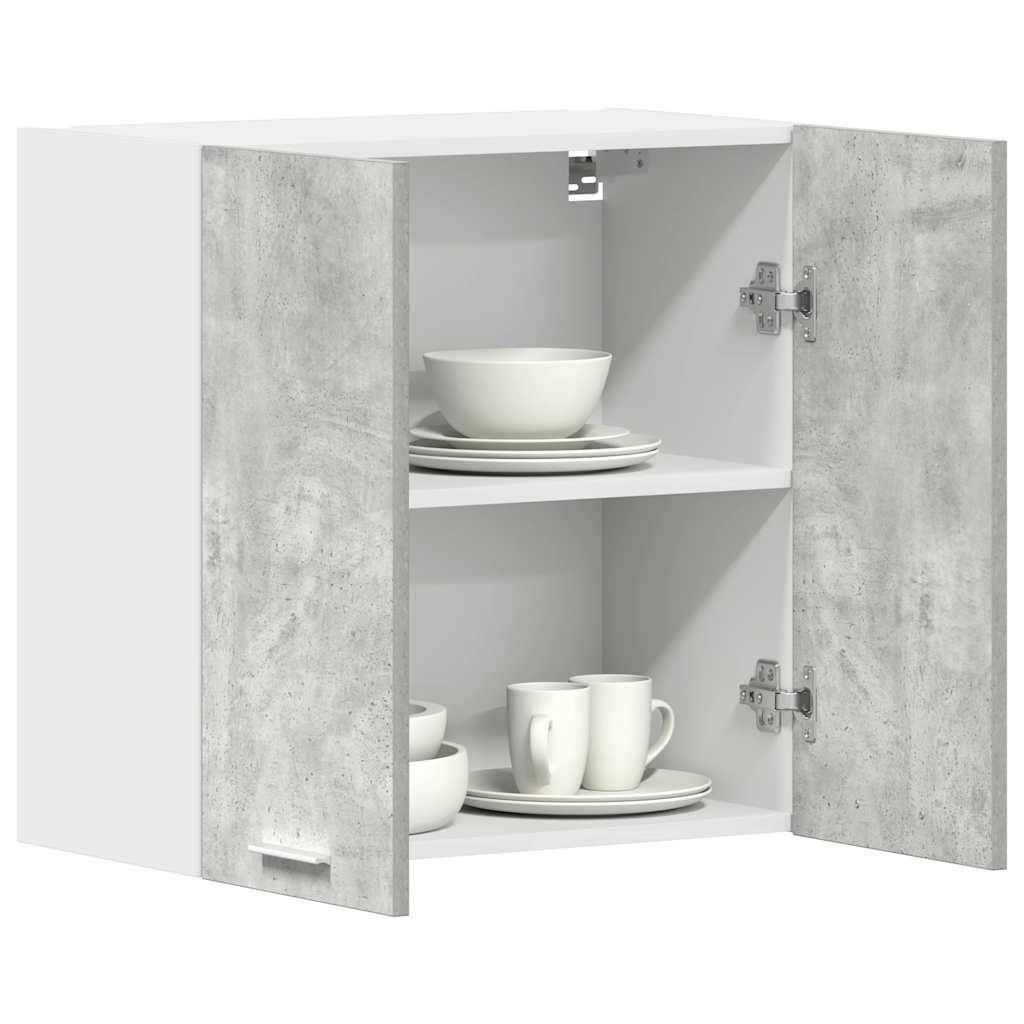 Veggmontert kjøkkenskap betonggrå 60x31x60 cm konstruert tre