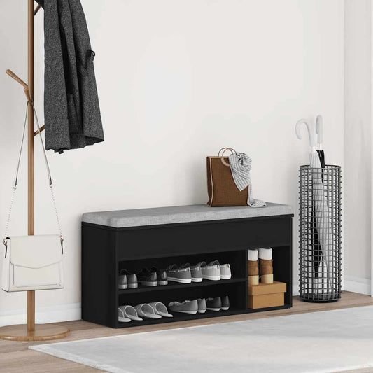 Skobenk svart 102x30,5x45 cm konstruert tre