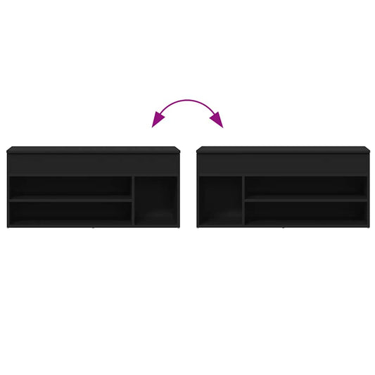 Skobenk svart 102x30,5x45 cm konstruert tre