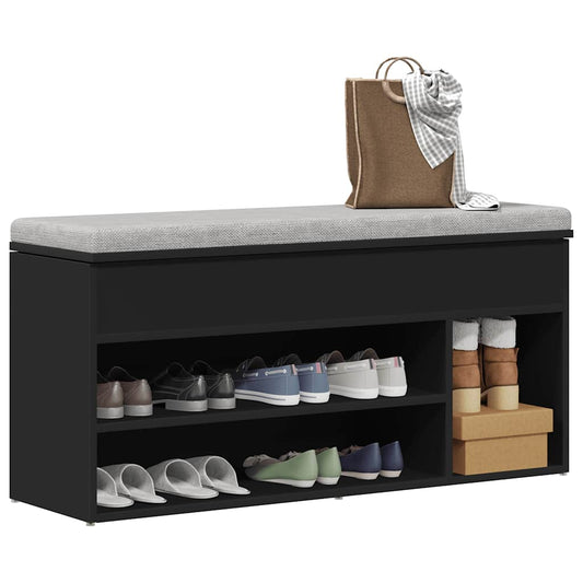 Skobenk svart 102x30,5x45 cm konstruert tre