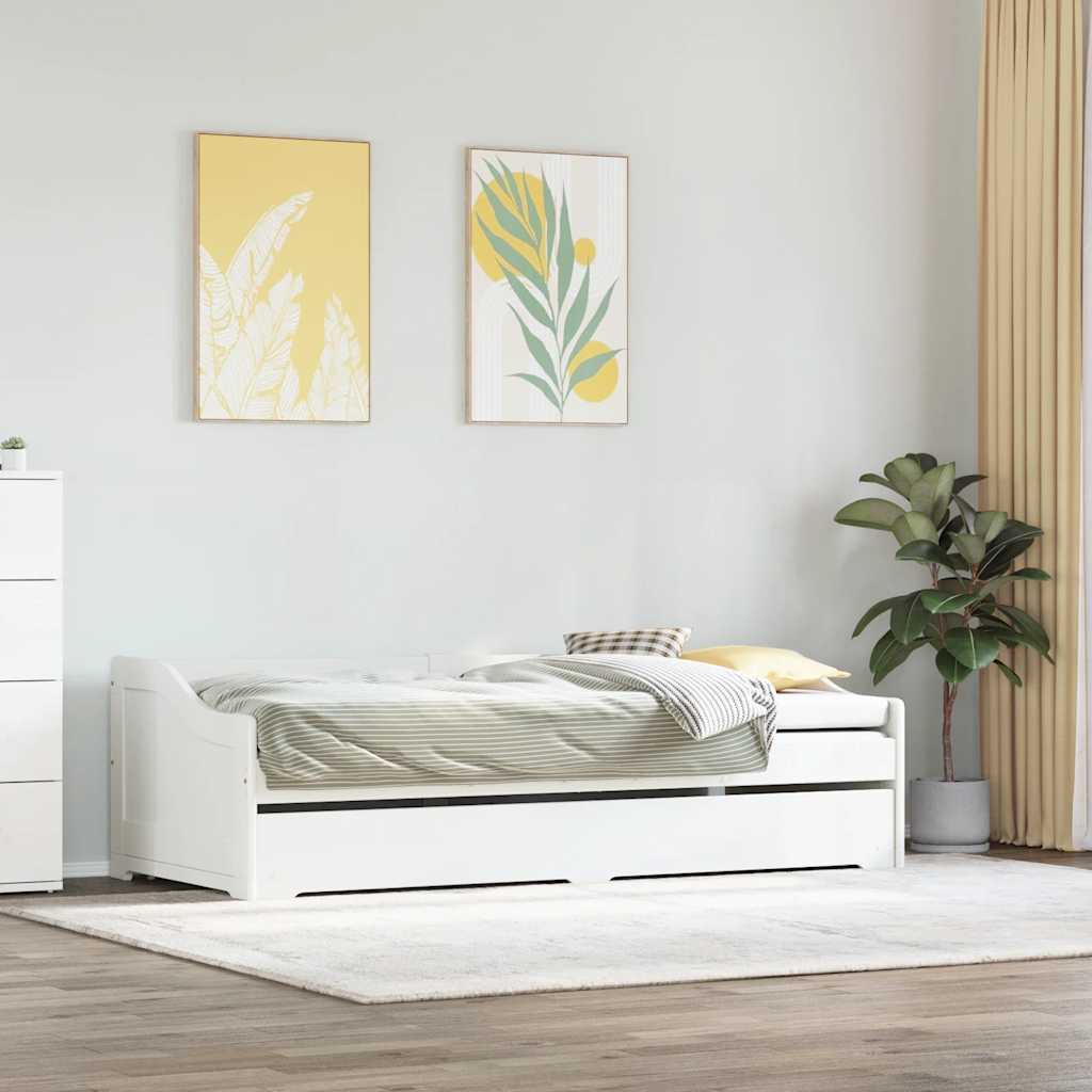 Daybed med trille uten madrass IRUN hvit 90x200 cm