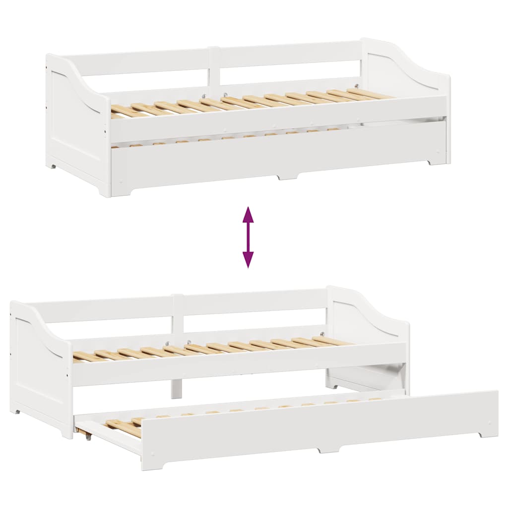 Daybed med trille uten madrass IRUN hvit 90x200 cm