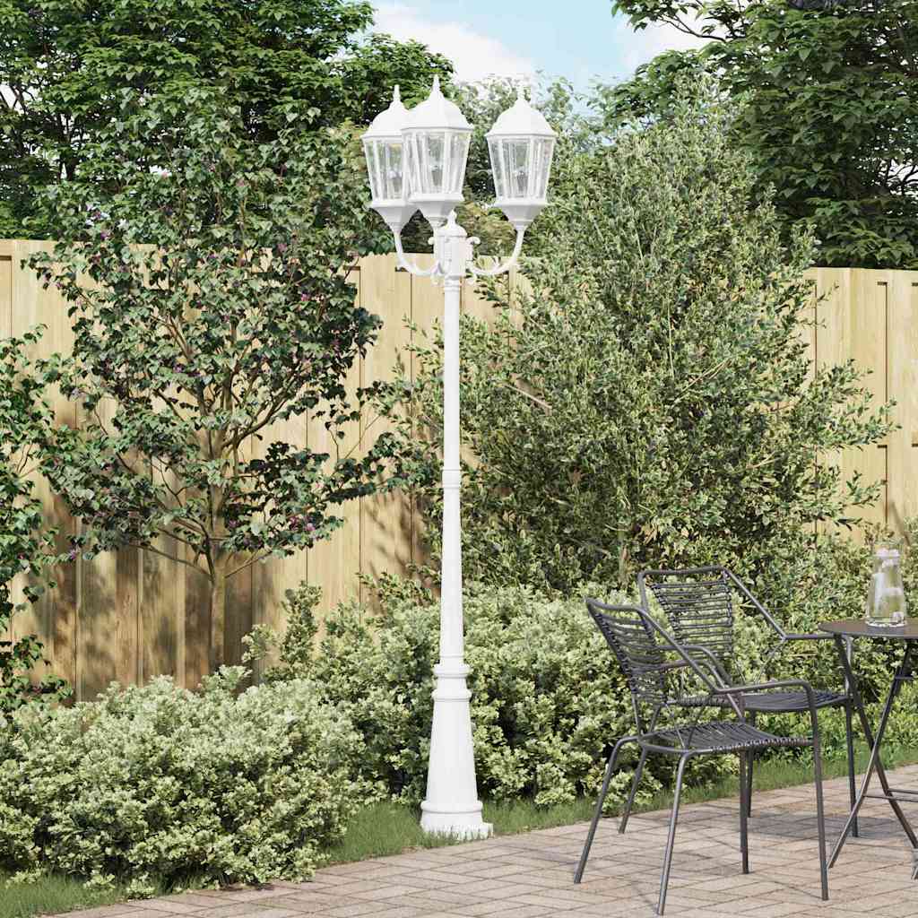 Hage Lys Hvit 235 cm Aluminium