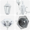 Hage lyktestolpe Hvit Aluminium og Glass