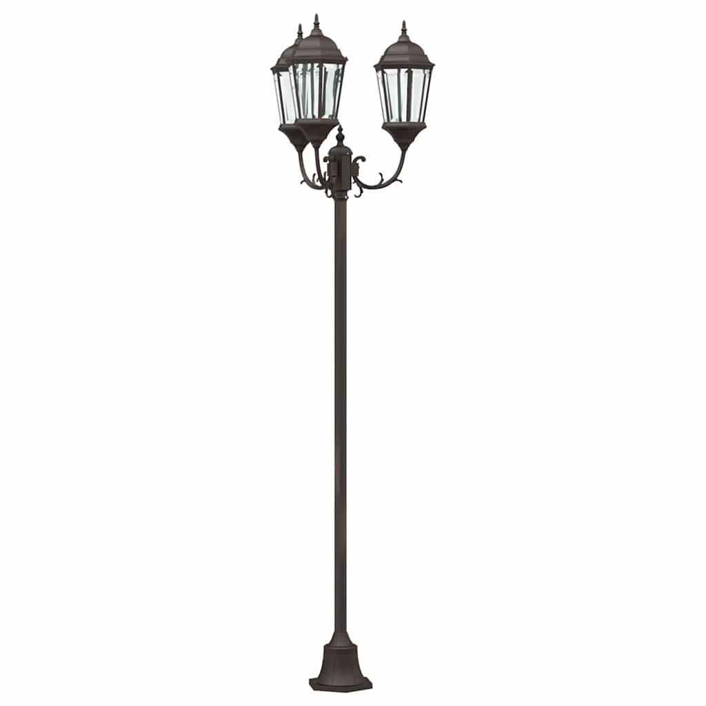 Hage lyktestolpe Bronse Aluminium og Glass
