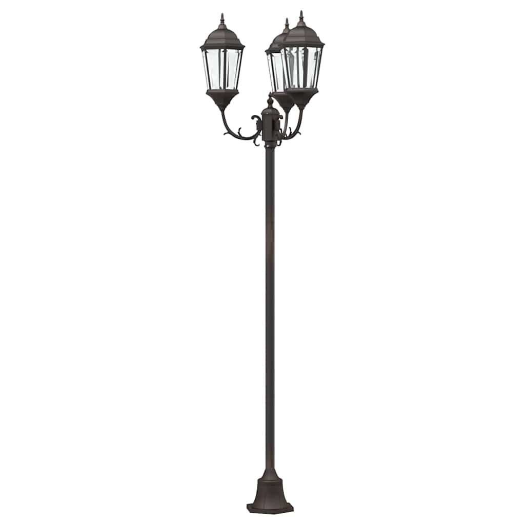 Hage lyktestolpe Bronse Aluminium og Glass