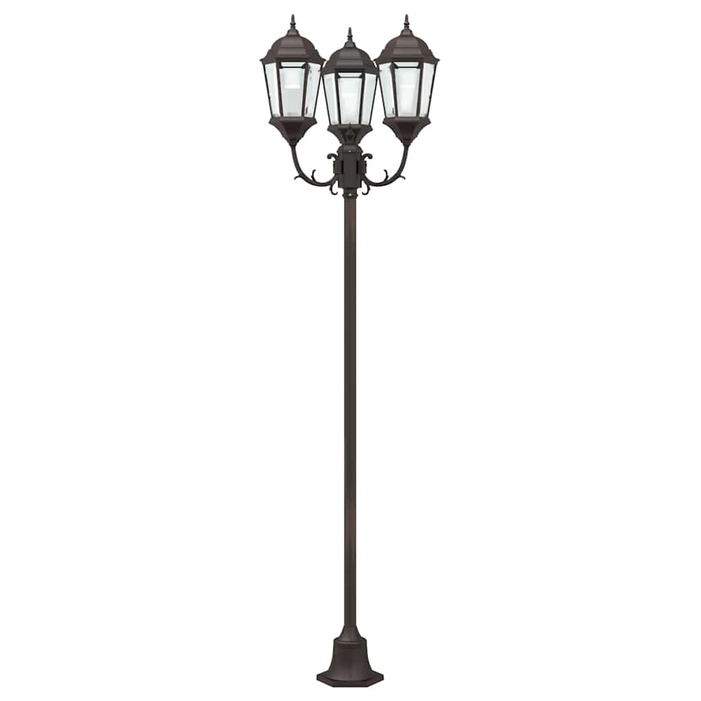 Hage lyktestolpe Bronse Aluminium og Glass
