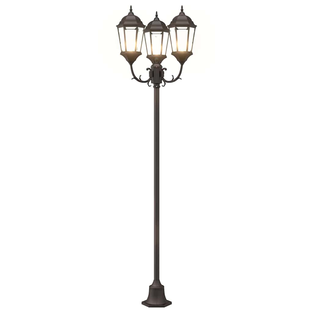 Hage lyktestolpe Bronse Aluminium og Glass