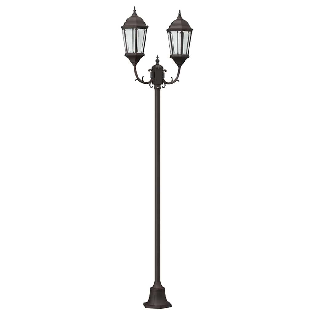 Hage lyktestolpe Bronse Aluminium og glass