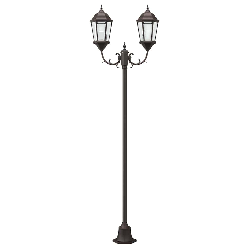 Hage lyktestolpe Bronse Aluminium og glass