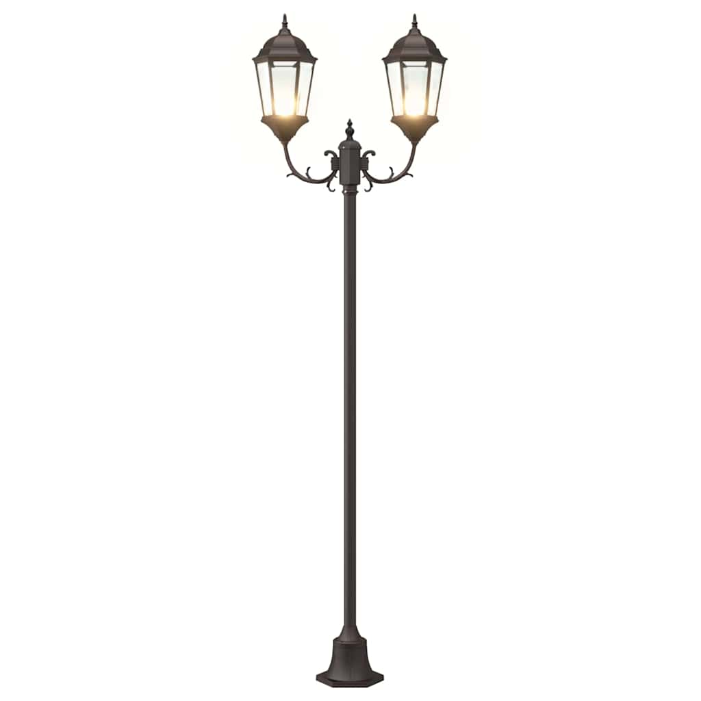 Hage lyktestolpe Bronse Aluminium og glass