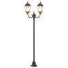 Hage lyktestolpe Bronse Aluminium og glass