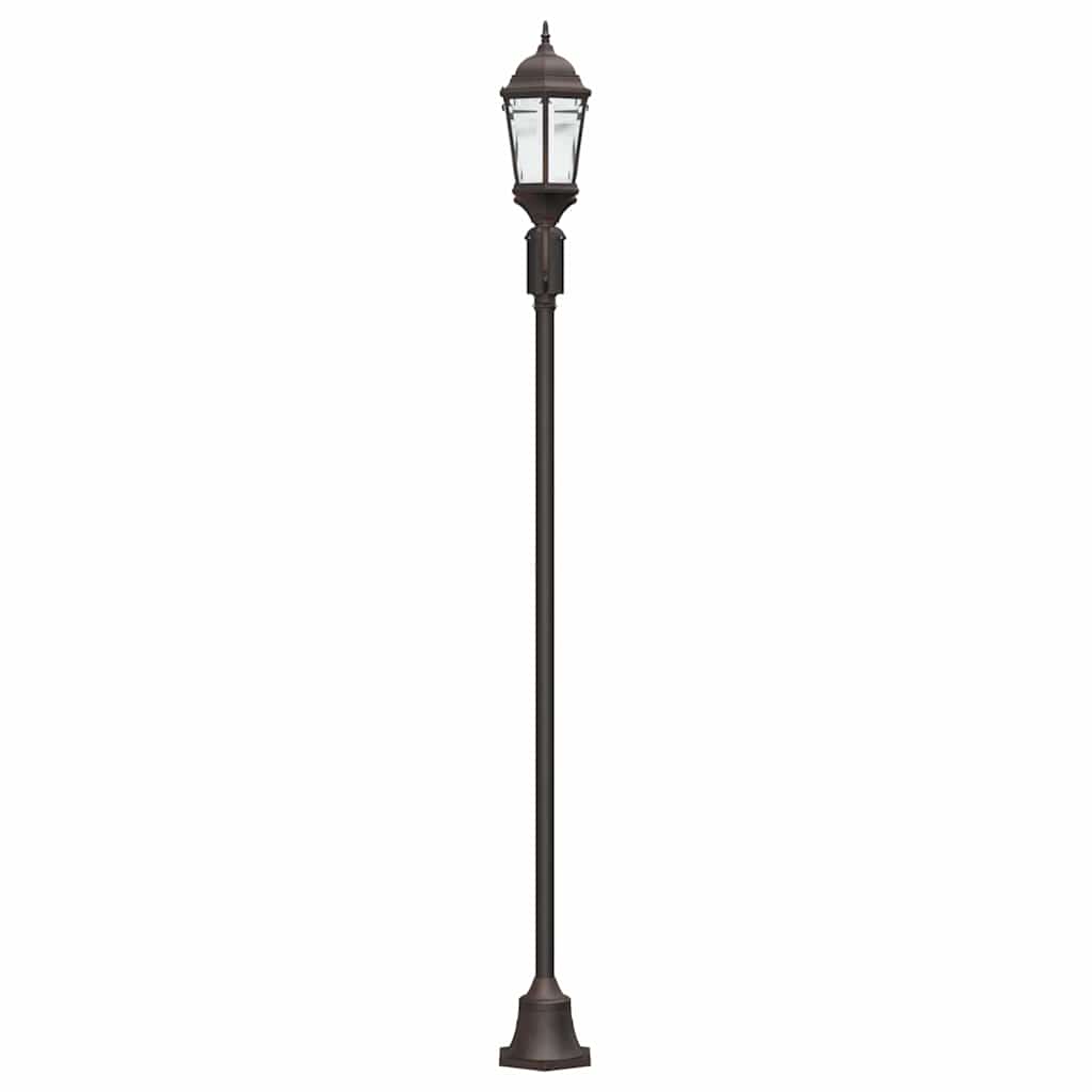 Hage lyktestolpe Bronse Aluminium og glass