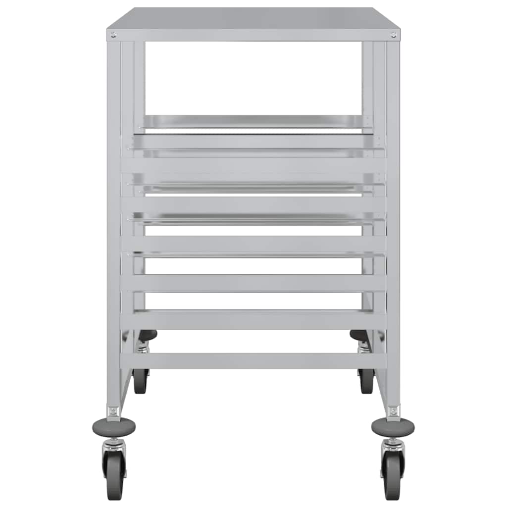 brettvogn med 12 GN-beholdere 75x55x87 cm rustfritt stål