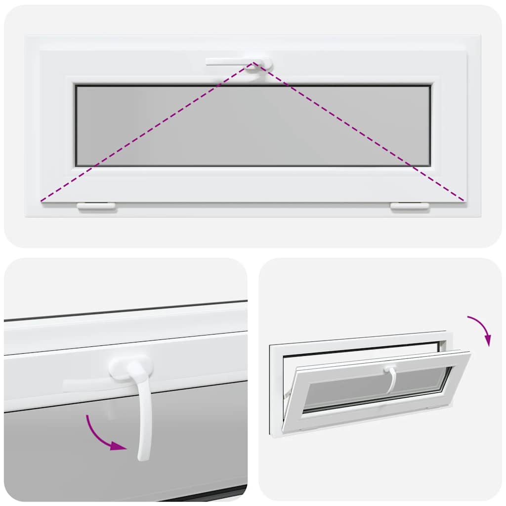 Kjellervindu RISOR 100x40 cm vipp 3 glass antrasitt