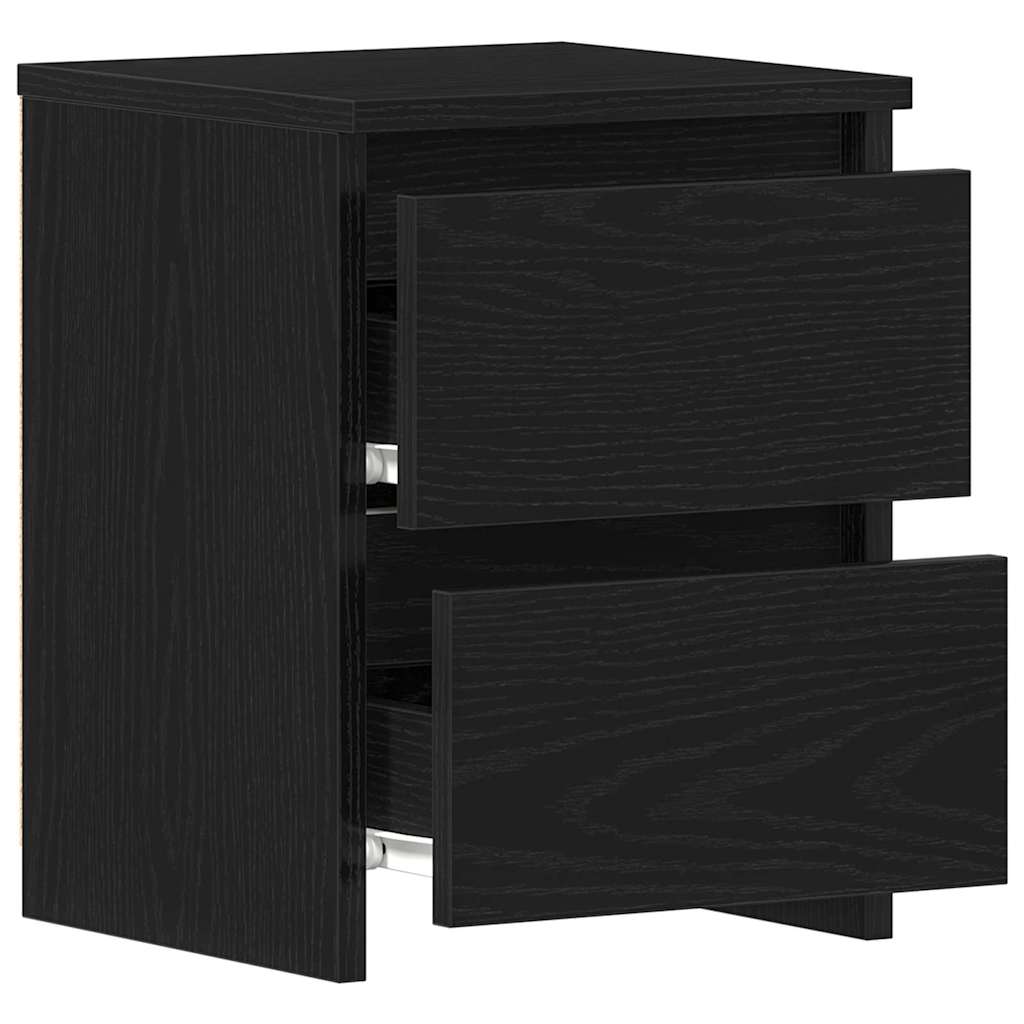 Nattbordskap 2 pcs Svart Eik 30 x 30 x 40 cm Konstruert tre