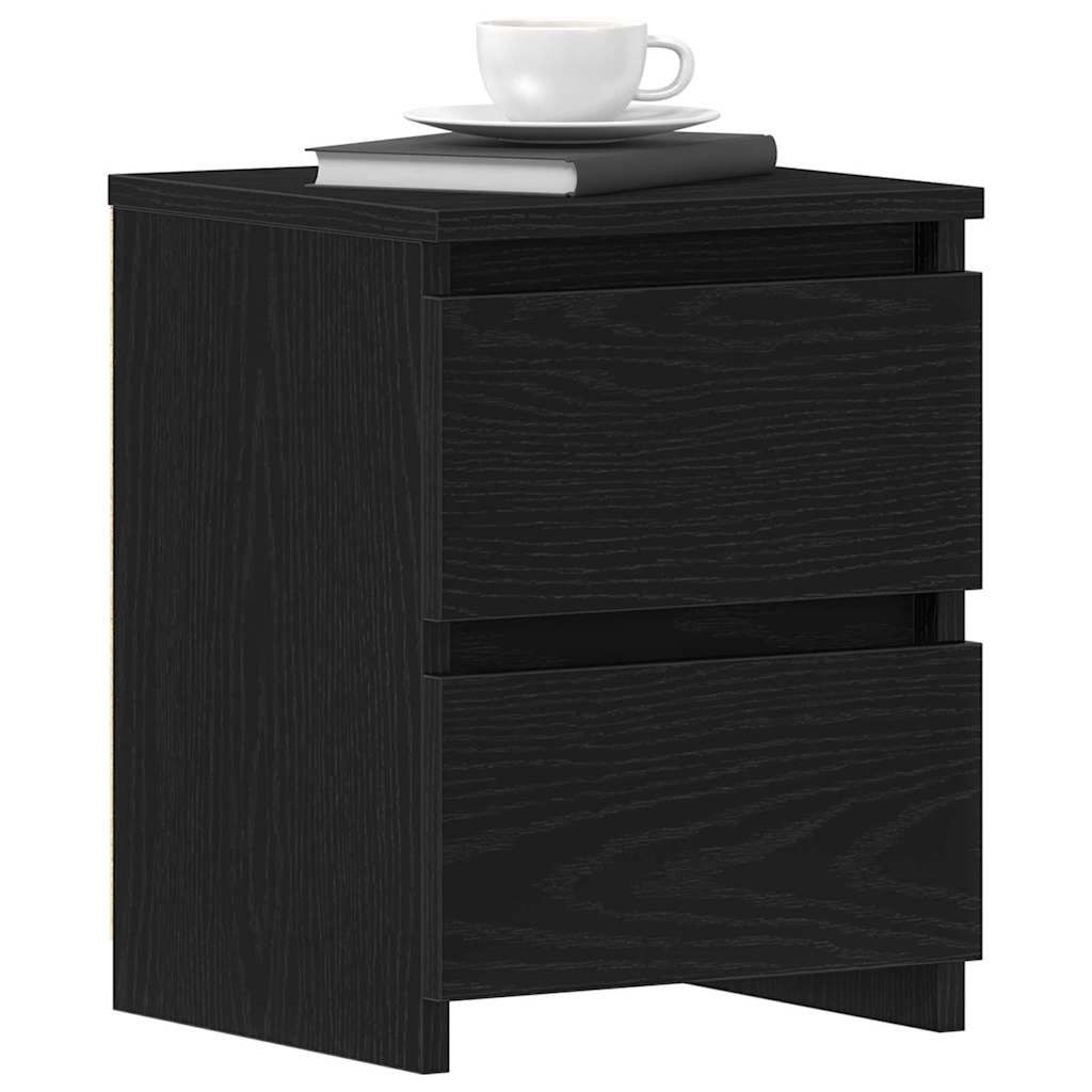 Nattbordskap 2 pcs Svart Eik 30 x 30 x 40 cm Konstruert tre