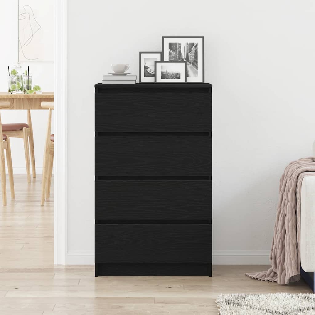 Skjenk svart eik 60x35x98,5 cm konstruert tre