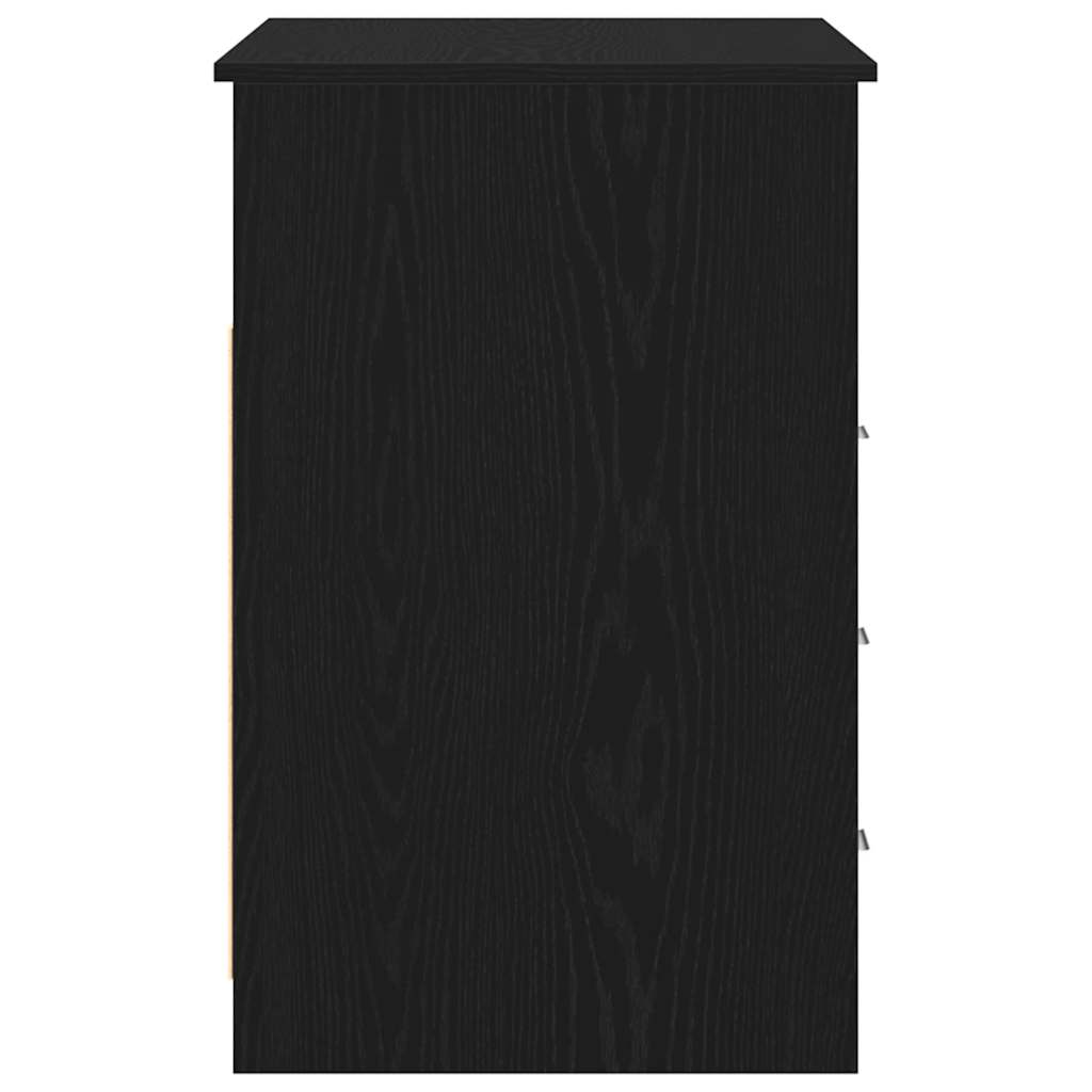 Skrivebord med skuffer svart eik 102x50x76 cm konstruert tre