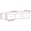 Veggskap svart eik 88x26x18,5 cm konstruert tre