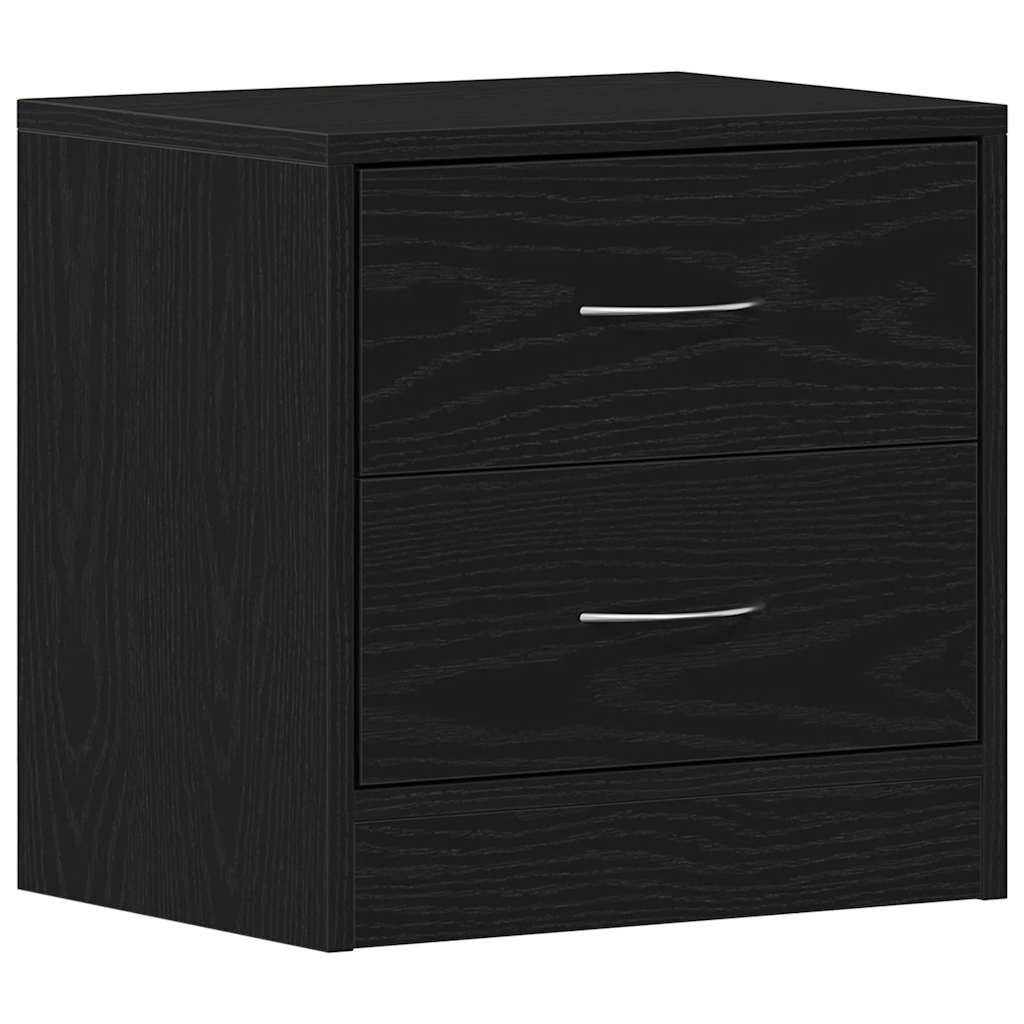Nattbord 2 stk svart eik 40x30x40 cm sponplate