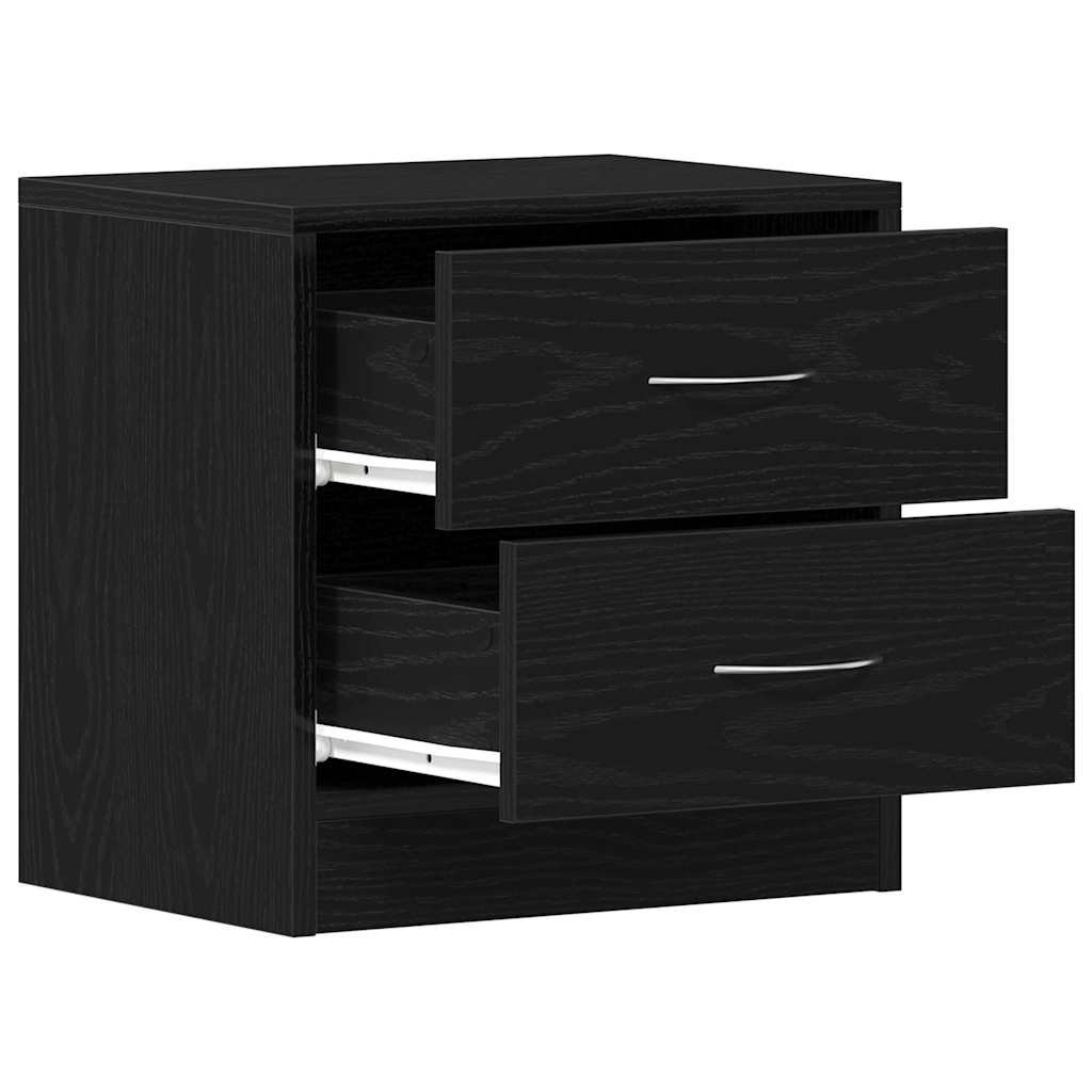 Nattbord 2 stk svart eik 40x30x40 cm sponplate