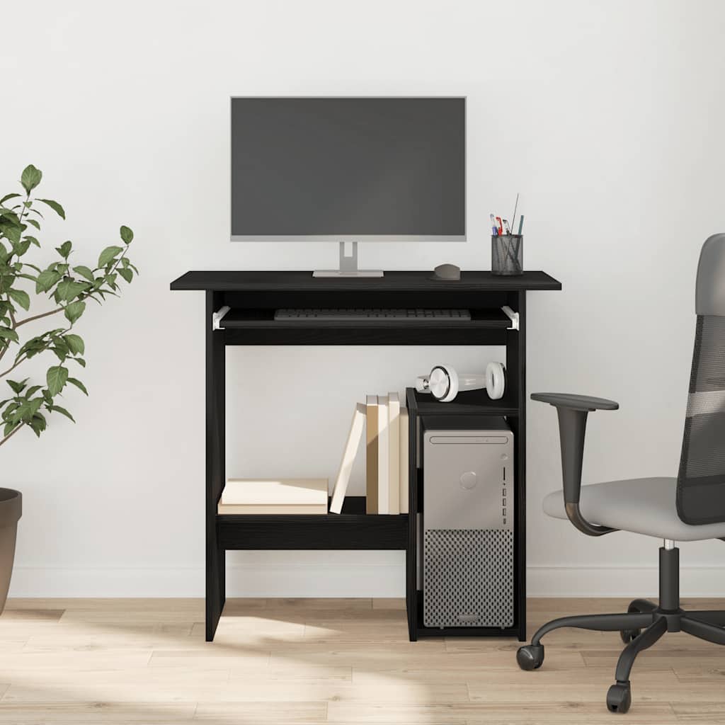 Skrivebord svart eik 80x45x74 cm konstruert tre