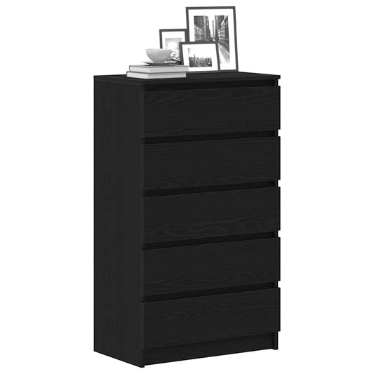 Kommode svart eik 60x36x103 cm konstruert tre