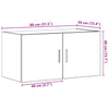 Veggskap svart eik 80x39x40 cm konstruert tre