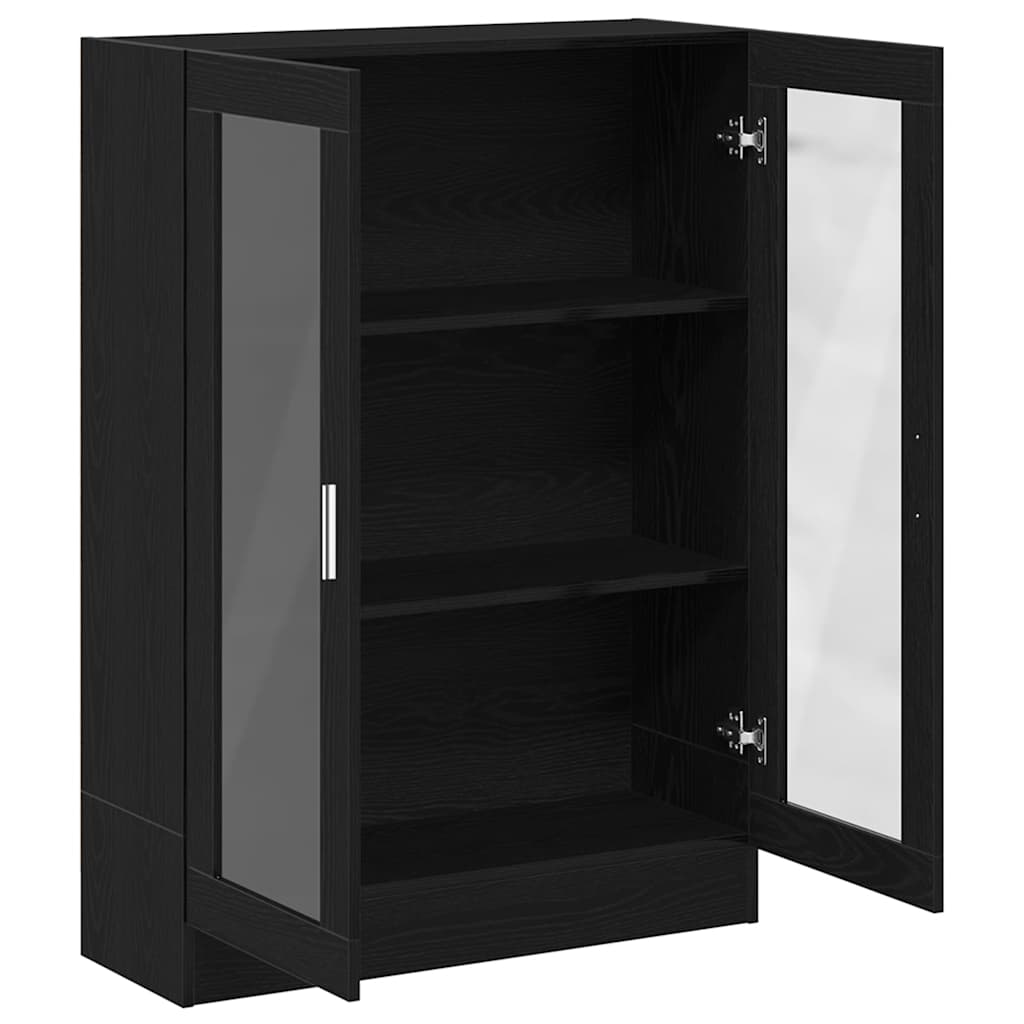 Bokhylle svart eik 82,5x30,5x115 cm konstruert tre