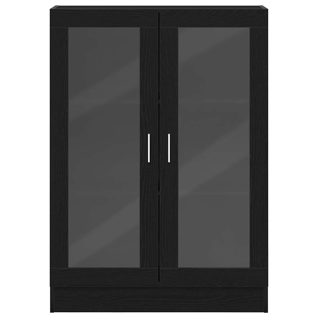 Bokhylle svart eik 82,5x30,5x115 cm konstruert tre