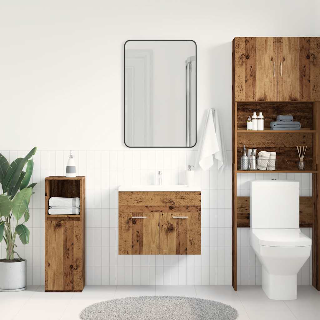 Baderomsvaskskap gammelt tre 60x38,5x46 cm konstruert tre