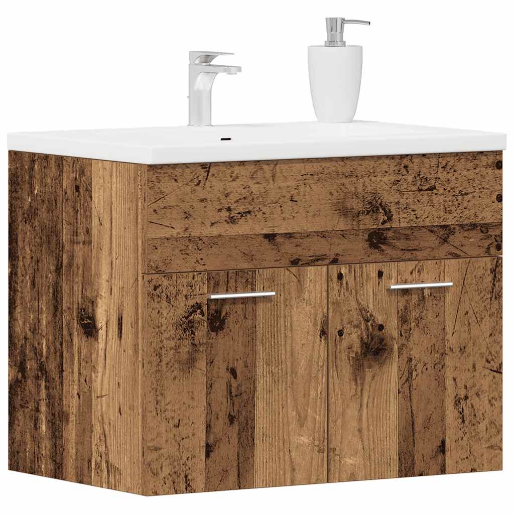Baderomsvaskskap gammelt tre 60x38,5x46 cm konstruert tre