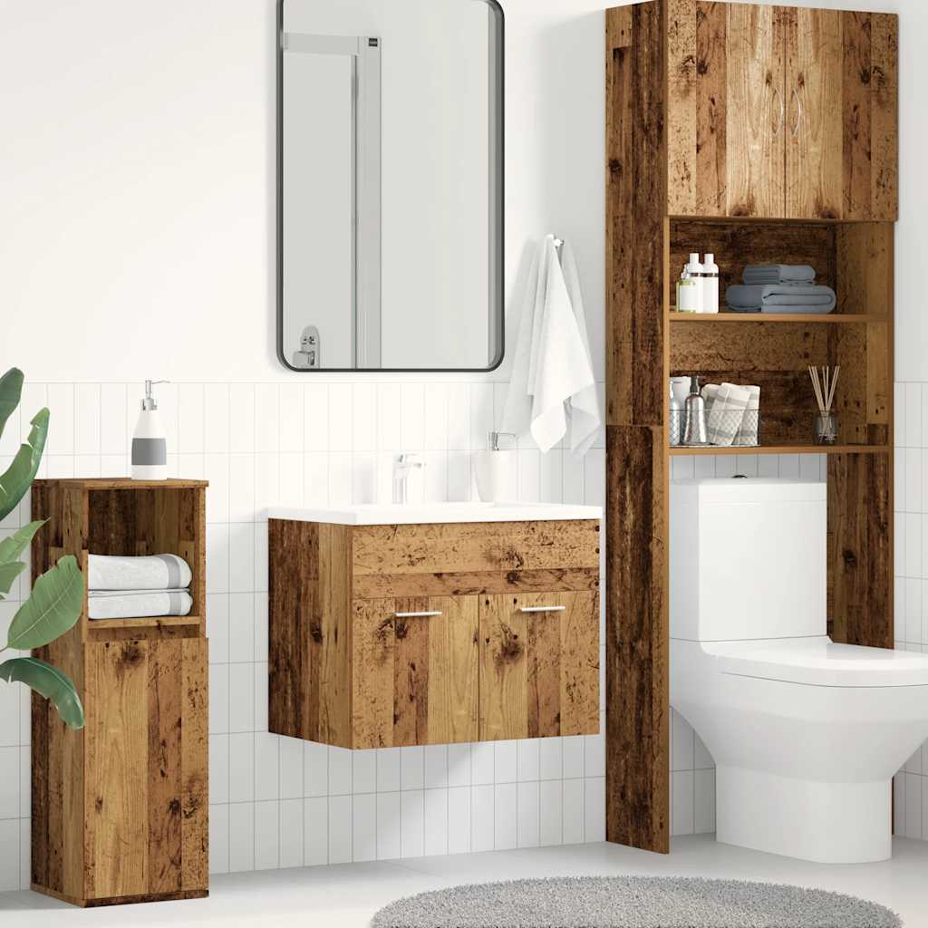 Baderomsvaskskap gammelt tre 60x38,5x46 cm konstruert tre