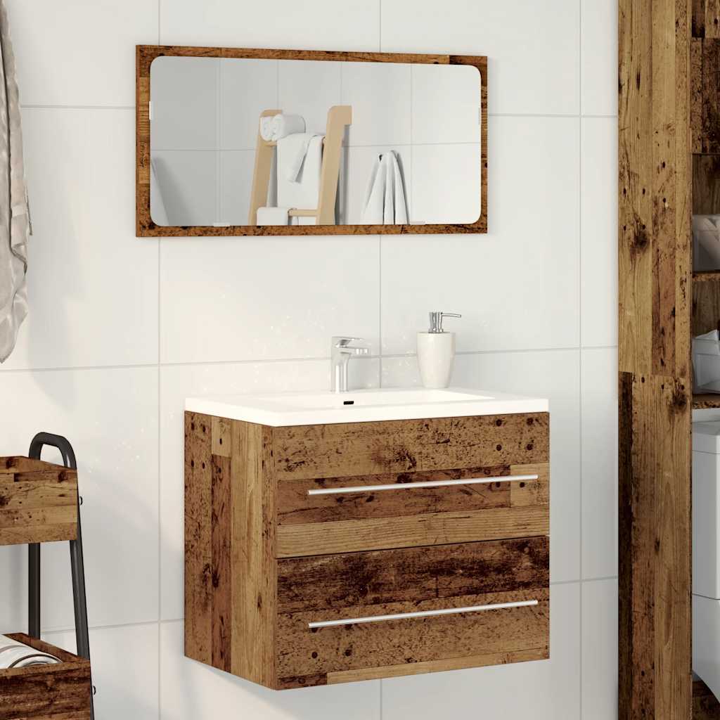Baderomsvaskskap gammelt tre 60x38,5x48 cm konstruert tre