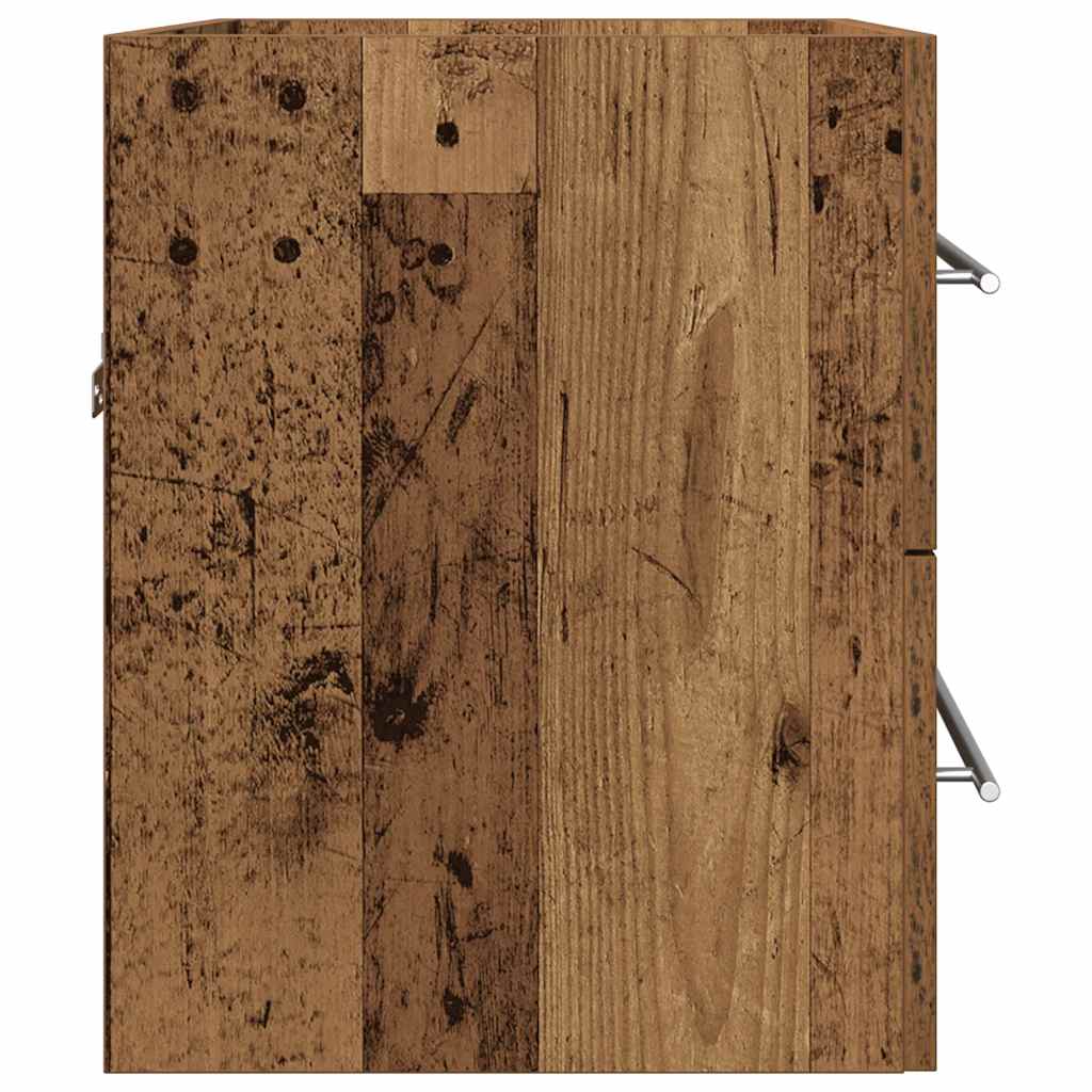 Baderomsvaskskap gammelt tre 60x38,5x48 cm konstruert tre