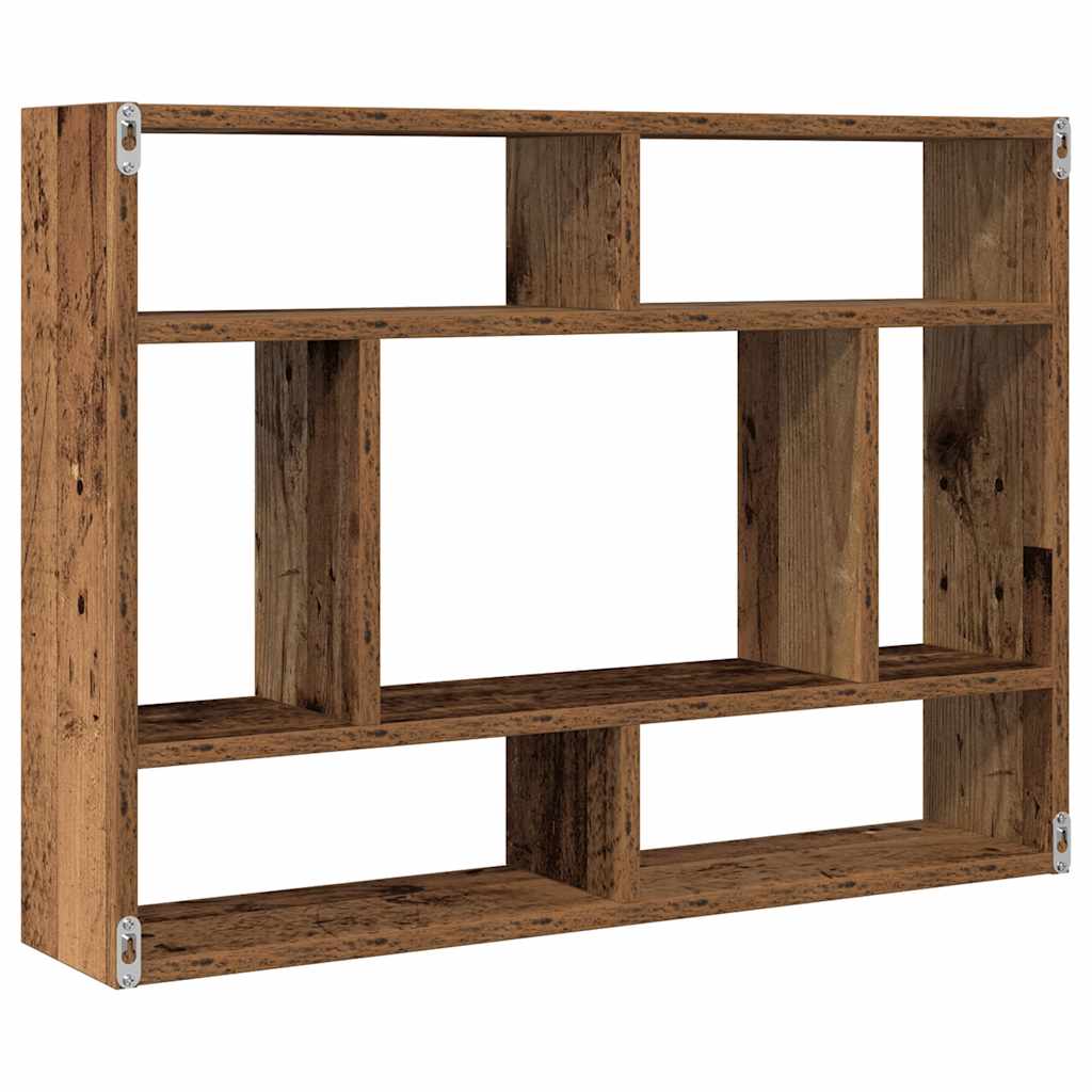 Vegghylle gammelt tre 75x16x55 cm konstruert tre