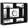 Vegghylle svart eik 75x16x55 cm konstruert tre