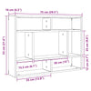 Vegghylle svart eik 75x16x55 cm konstruert tre