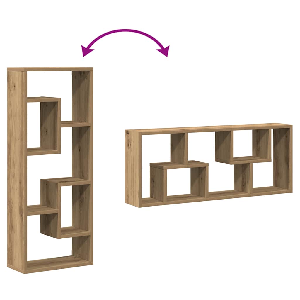 Vegghylle håndverkseik 36x16x90 cm konstruert tre