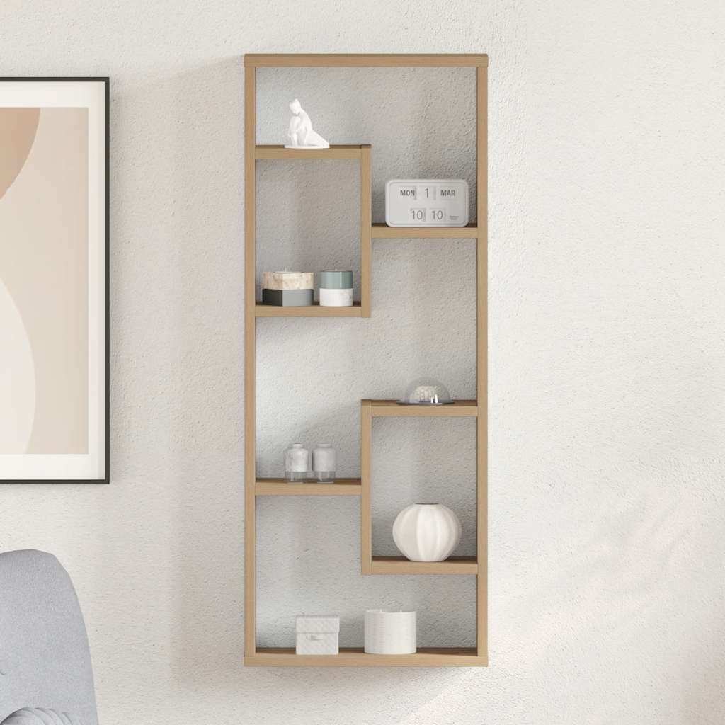 Vegghylle håndverkseik 36x16x90 cm konstruert tre