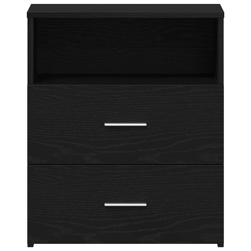 Nattbord 2 pcs Svart Eik 50 x 32 x 60cm Konstruert tre