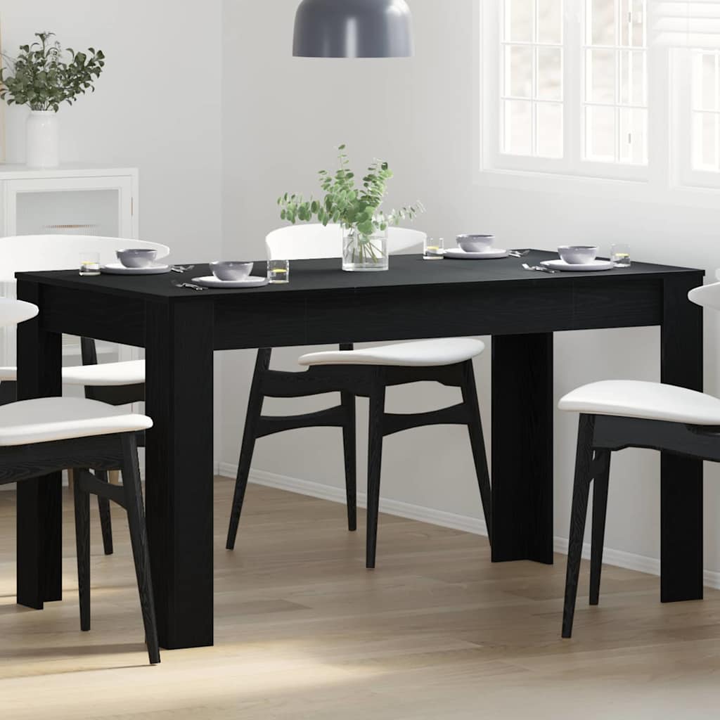 Spisebord Svart Eik 140 x 74,5 x 76 cm polyrotting vidaXL