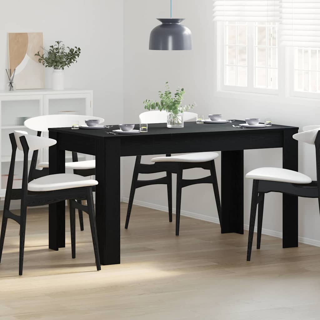 Spisebord Svart Eik 140 x 74,5 x 76 cm polyrotting vidaXL