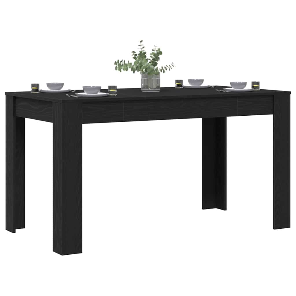 Spisebord Svart Eik 140 x 74,5 x 76 cm polyrotting vidaXL